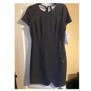 Black & white dress with asymmetric detail